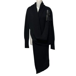 NICHOLAS K Merino Wool Asymmetric Cropped Sweater L